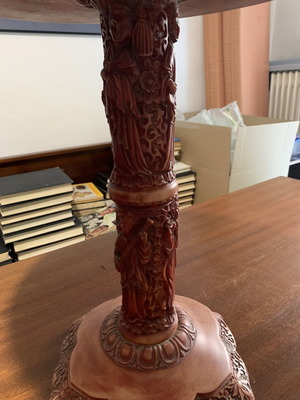 Carved table used with Chinese art design made of resin
