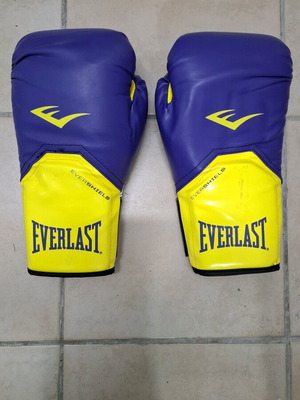 Γάντια πυγμαχίας Everlast Pro Style Elite 12oz σαν καινούργια, μπλε/κίτρινα