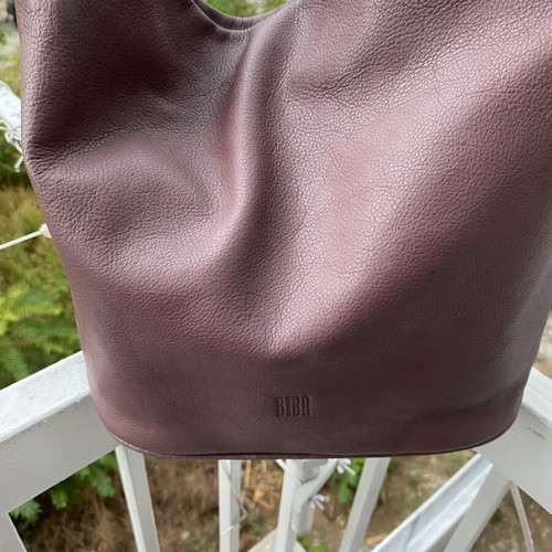 BIBA shoulder bag new, genuine leather faded red and purple