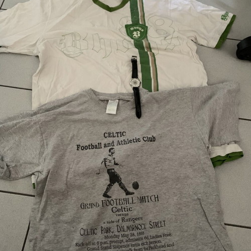 Celtic 2 T-shirts XL and L and Celtic watch like new