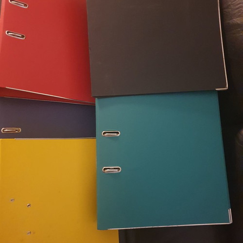 Filing binders used, pack of 10 colorful organizers
