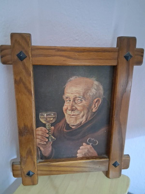 Painting in wooden frame like new, walnut 43×35