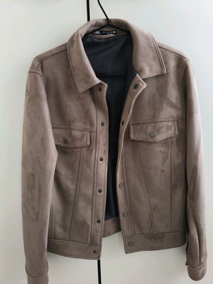 Jacket Zara ανδρικό suede look σαν καινούργιο, μέγεθος S, καφέ