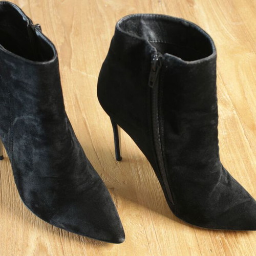 Public Desire black suede ankle boots new, 12 cm stiletto heel