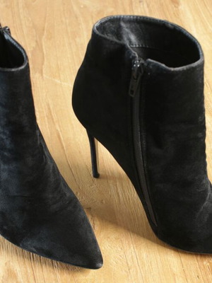 Public Desire black suede ankle boots new, 12 cm stiletto heel