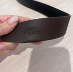 Black leather belt with buckle new, size 120cm