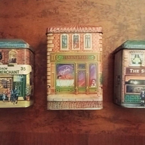 Vintage metal tins collection, 32 pieces, Nostalgic Art style