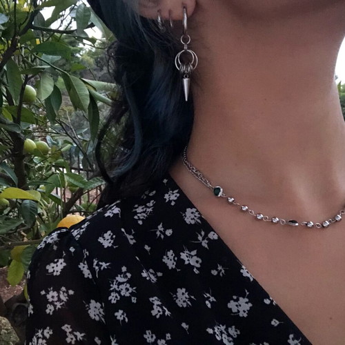 Fairy Y2k Boho Alternative Gothic Grunge Necklace new, green and silver