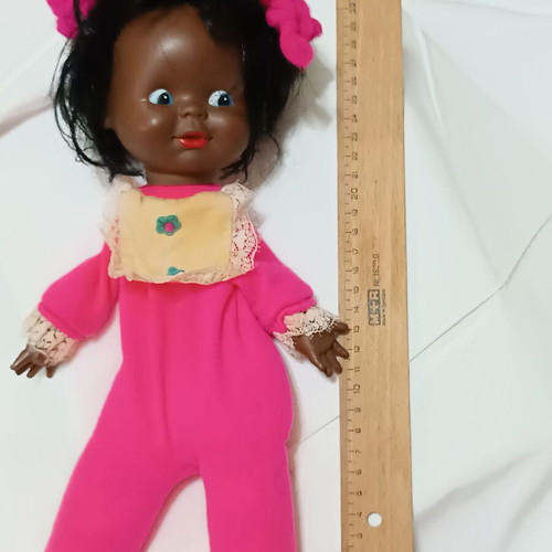 Stuffed cloth doll Cioccolina by El Greco like new, 1970s