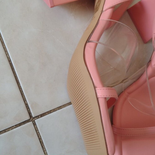 Aldo pink sandals size 37 like new with unique heel