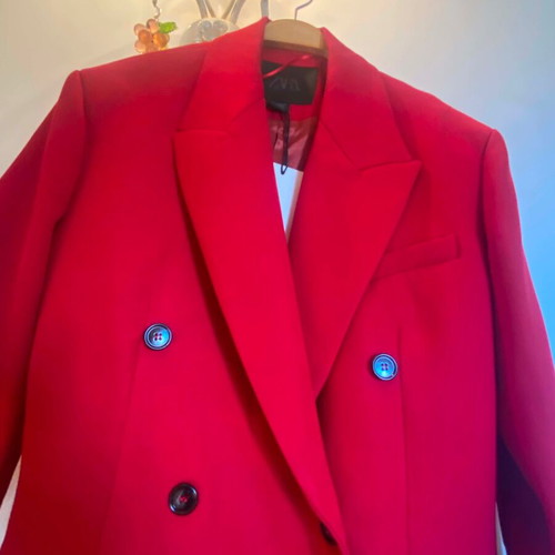 Zara set jacket and skirt midi red new M