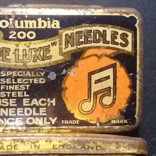 Collectible Columbia Tin Boxes with Record Player Needles