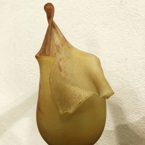 Two-light bronze lamp with blown glass like new