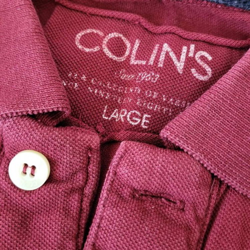 Colin's polo shirt used, burgundy red, size L
