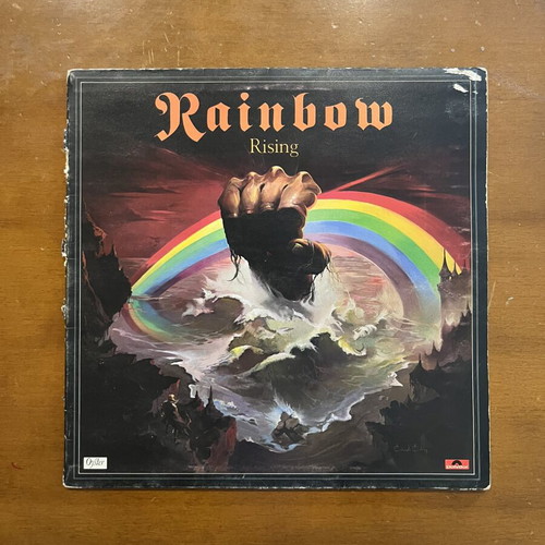 Rainbow Rising LP used with visible cover marks, excellent disc condition