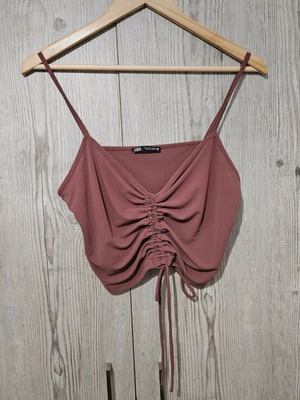 Zara crop top like new, red pink, size L