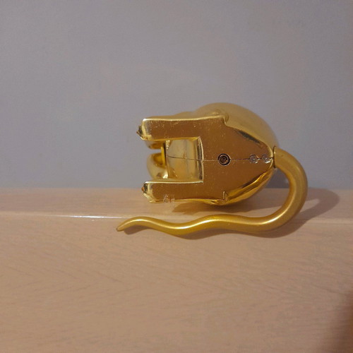 Gold mouse lighter with sound new, 12×8 cm