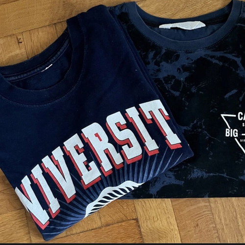 Print t-shirts for 12-14 years old like new, H&M and Gildan