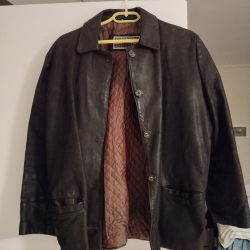 Unisex leather suede jacket like new, brown, size L