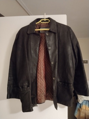 Unisex leather suede jacket like new, brown, size L