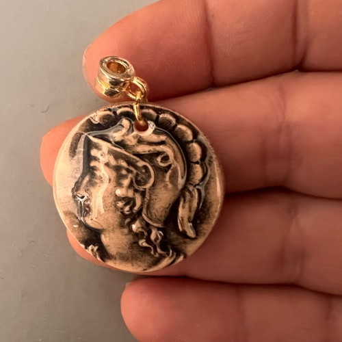 Ceramic cameo pendant new