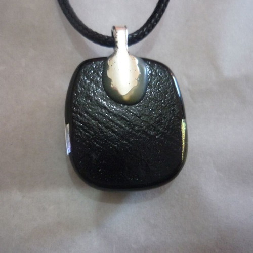 Handmade dichroic glass pendant necklace like new, multicolor