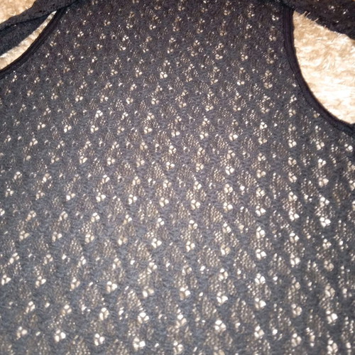 Thin knitted coat with fringes like new, size S, M, black