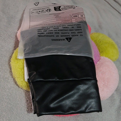 Black leather women's leggings XL new