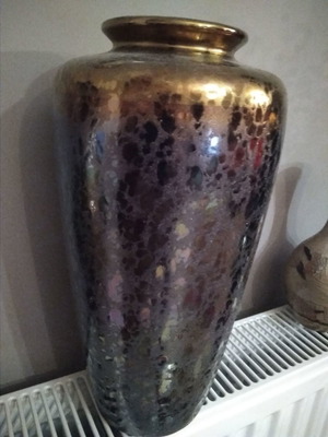 Embossed vase used, vintage glass 30x16 cm
