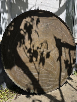 Αντίκα χαλκός δίσκος μεταχειρισμένος, 110cm, χρειάζεται κασσίτερος