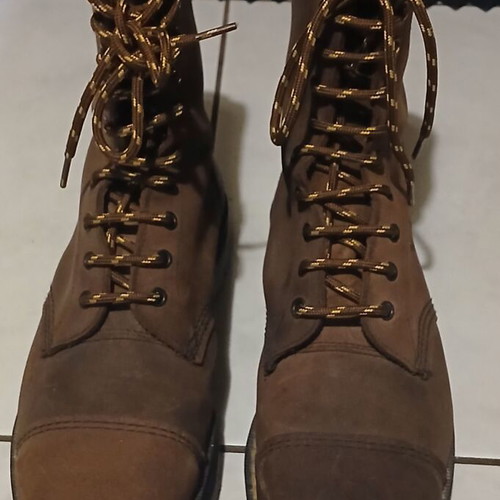 Dr Martens Made in England 10 Eye Steel Toe brown boots like new size 42
