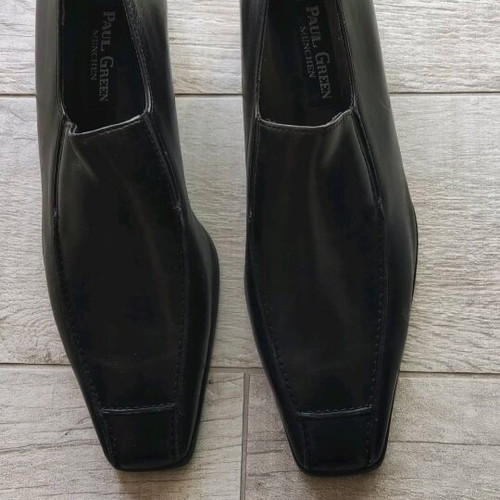 Paul Green leather black shoes new, size 37.5