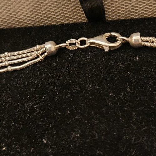Silver 925 necklace with 4 strands new, 46 cm