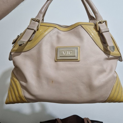 Versace Jeans Couture Vintage Y2K leather shoulder bag used, beige gold
