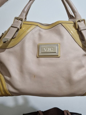 Versace Jeans Couture Vintage Y2K leather shoulder bag used, beige gold