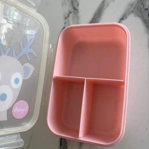 3 Sprouts Plastic Kids Food Container Pink New