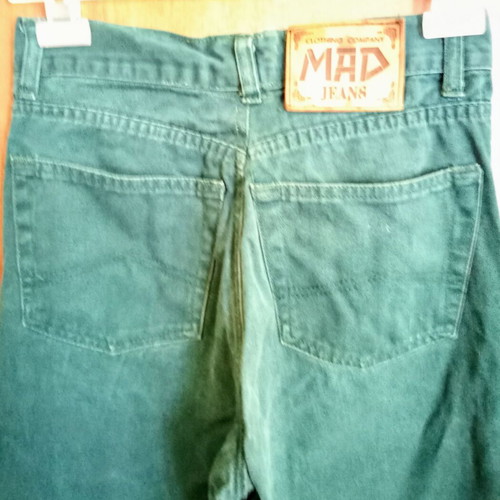 Mad jeans used, size S, blue-green color