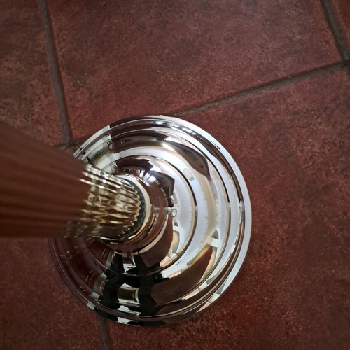 Candlestick used silver 63 cm height with candle