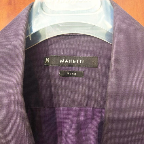 Manetti long sleeve shirt XXL slim fit purple like new, 100% cotton