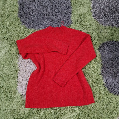 Cubus Sweden oversized pullover with wool and alpaca like new, red coral