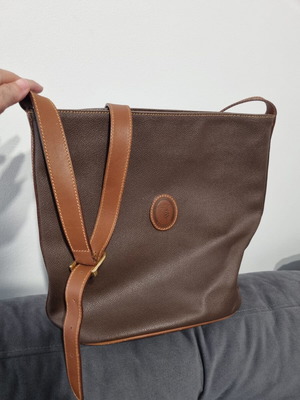 Τσάντα ώμου Trussardi καφέ μεταχειρισμένη vintage