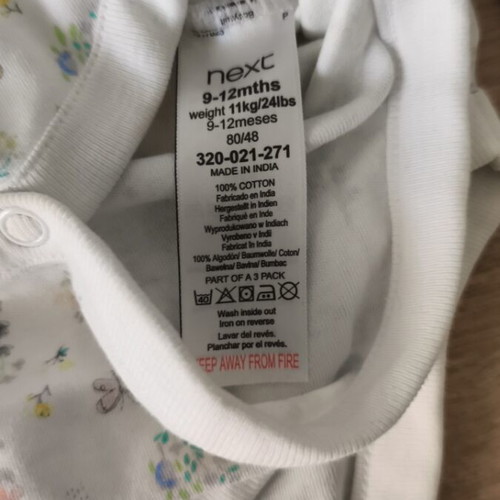 Next baby rompers like new, pack of 6, 9-12 months, 80 cm, 100% cotton