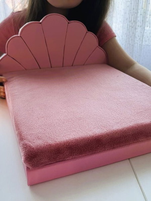 Large leather doll bed