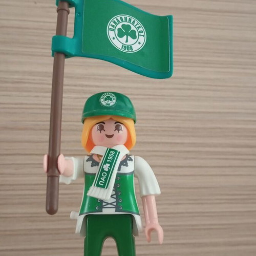 Playmobil Panathinaikos Fan Figure with Flag, Scarf and Hat new