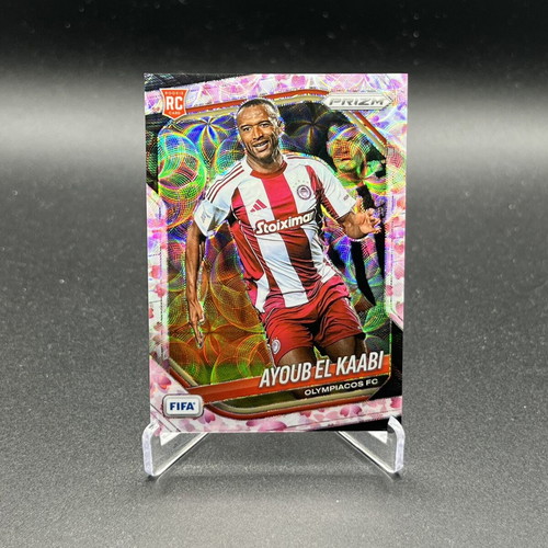 2025-26 Panini Prizm FIFA Ayoub El Kaabi RC Cherry Blossom card