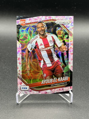2025-26 Panini Prizm FIFA Ayoub El Kaabi RC Cherry Blossom card