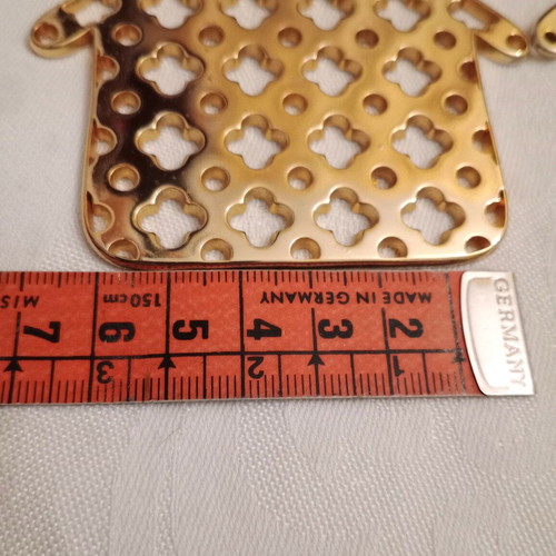 Metallic gold large house charms 3 pcs for good luck, like new