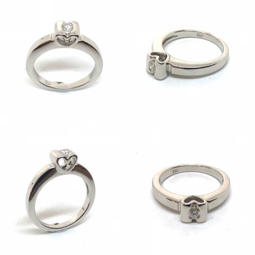 Vintage solitaire ring with brilliant k18 5.7 gr 0.20ct VS2-I-j