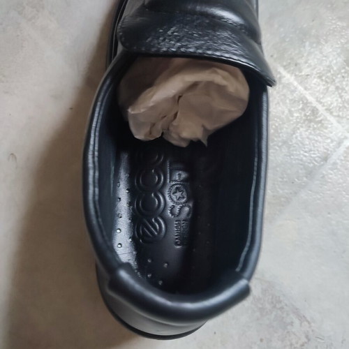Ecco Soft men's leather slip-on shoes size 42, black