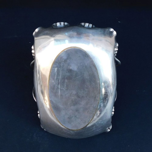 Art Nouveau silver-plated bronze fruit bowl like new, German made